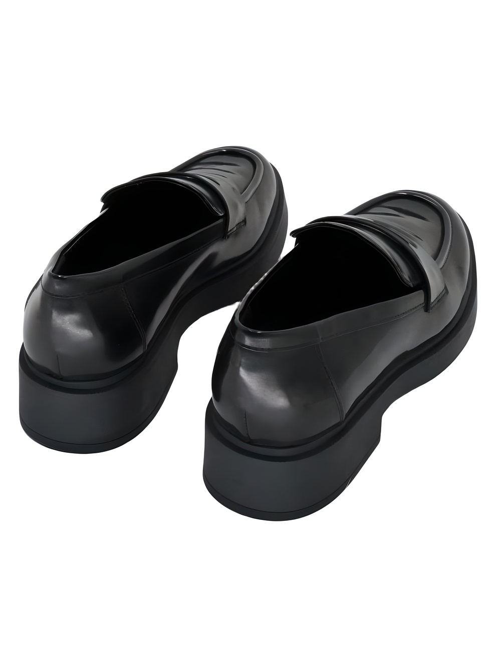 Calvin Klein Womens Otinya Almond Black Patent Penny Loafers Size 8.5M - Picture 4 of 6
